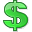 Green Dollar Icon 32x32 png